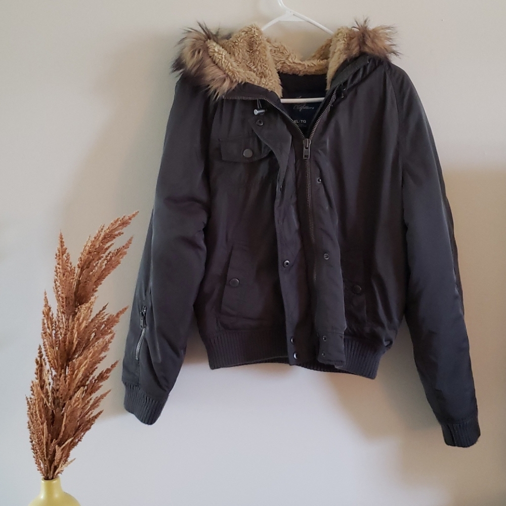 American Eagle Fur Bomber Coat
